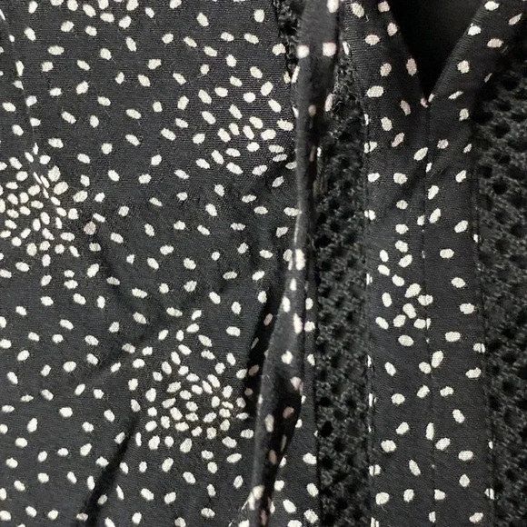 LOFT WOMENS SIZE 8 PETITE BLACK DRESS WHITE DOT DESIGN SIDE ZIP CROCHET - Picture 5 of 15